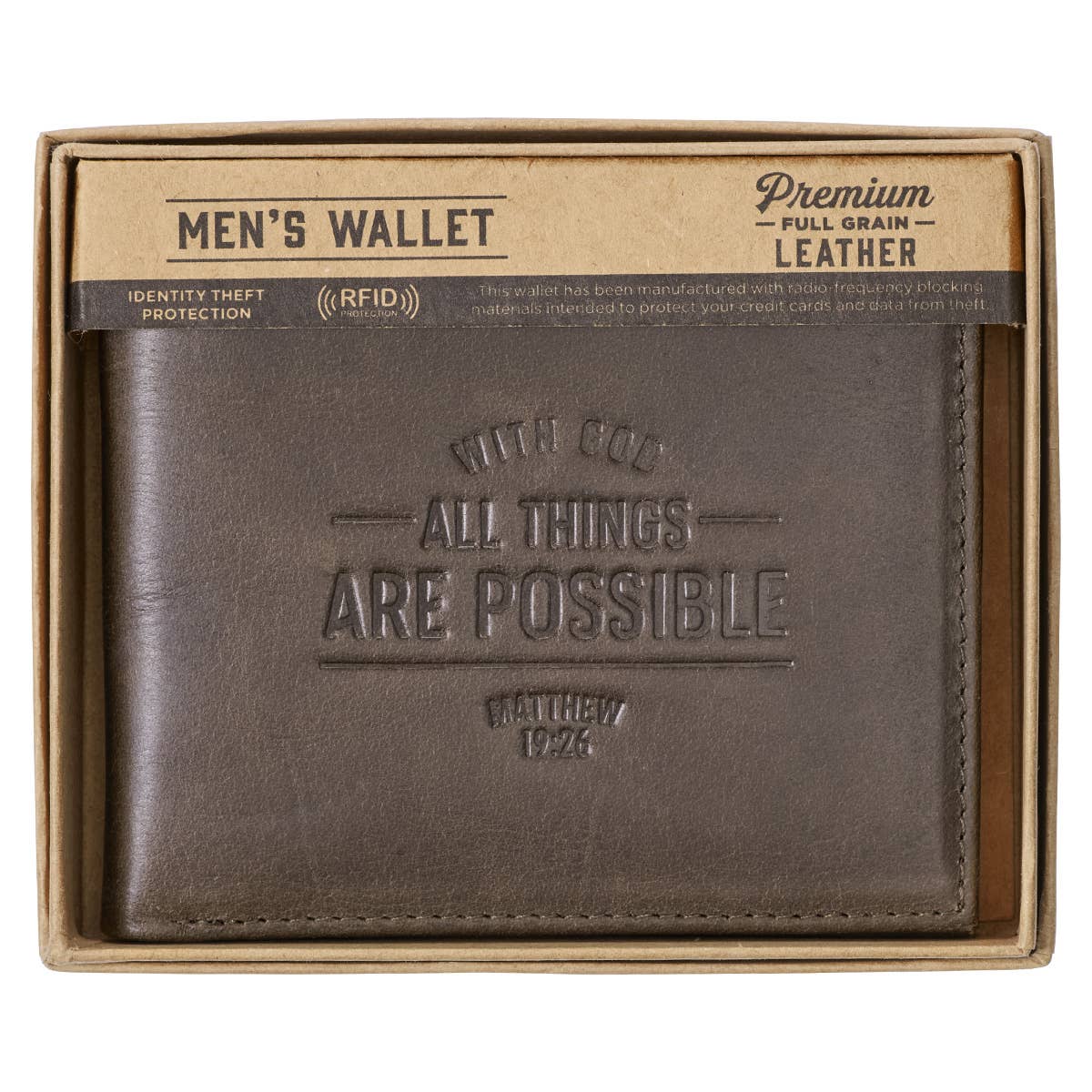 With God All Things are Possible Matt. 19:26 Leather