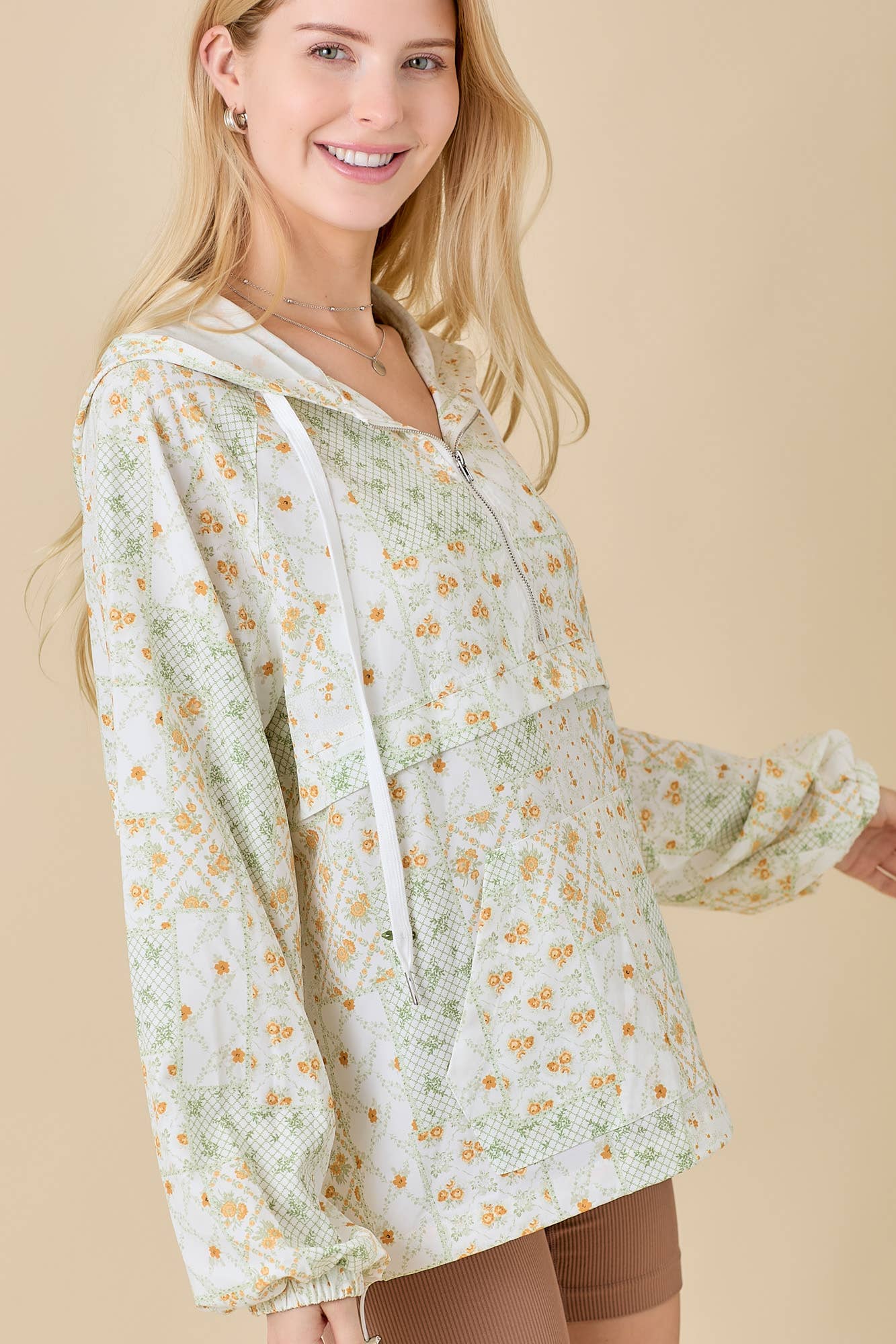 Yellow Floral Windbreaker