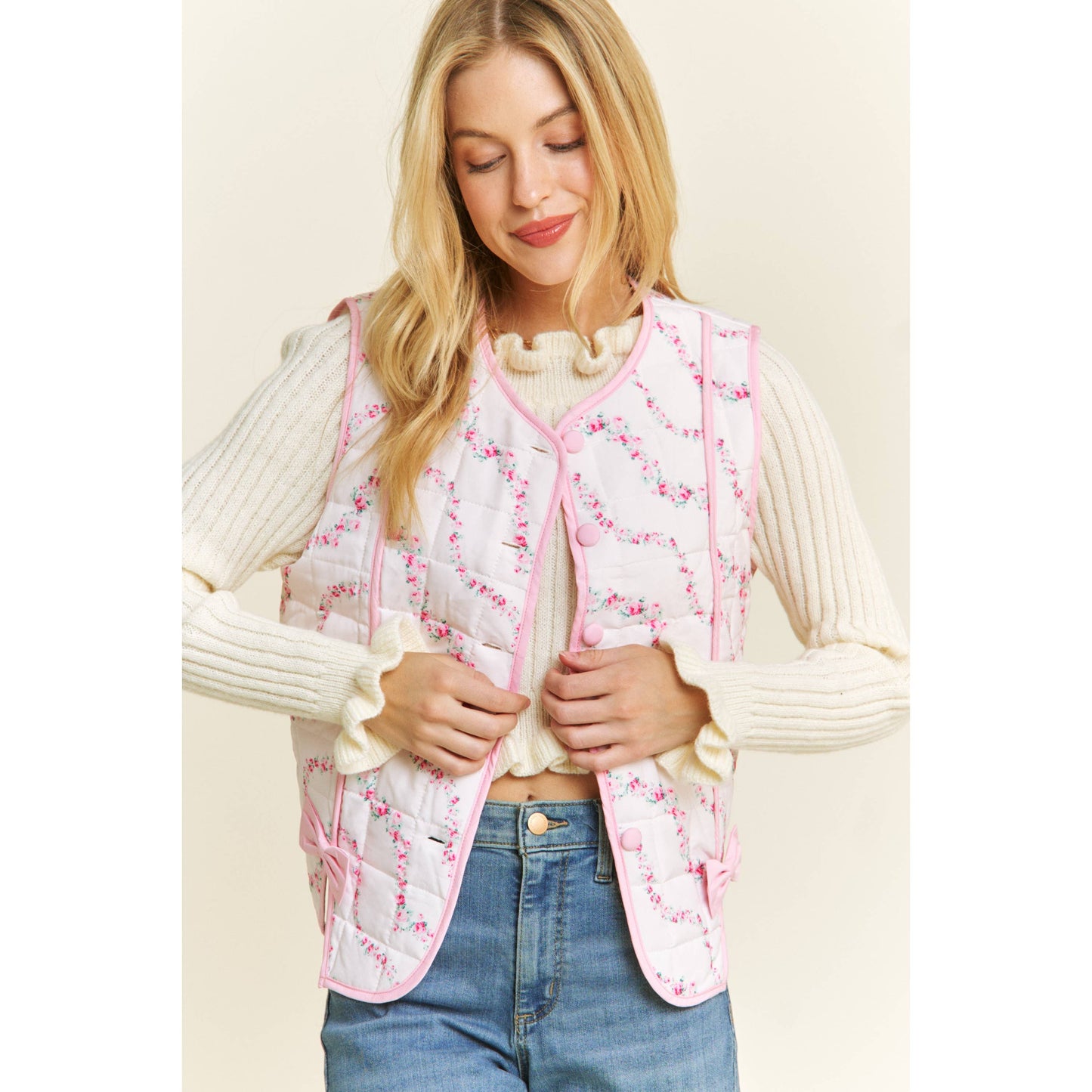 Quilted Bow Vest