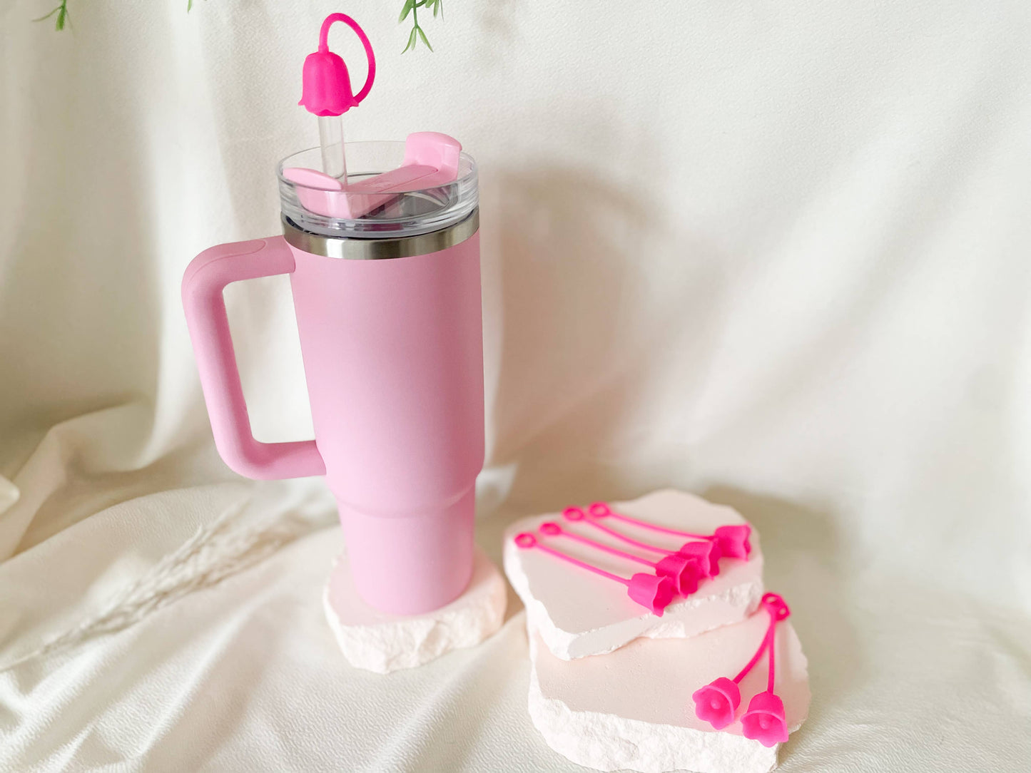Flower Tumbler Straw Topper Drink Cover