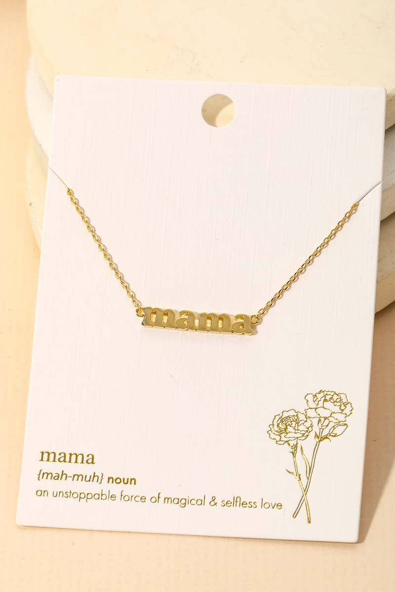 Mama Print Charm Necklace