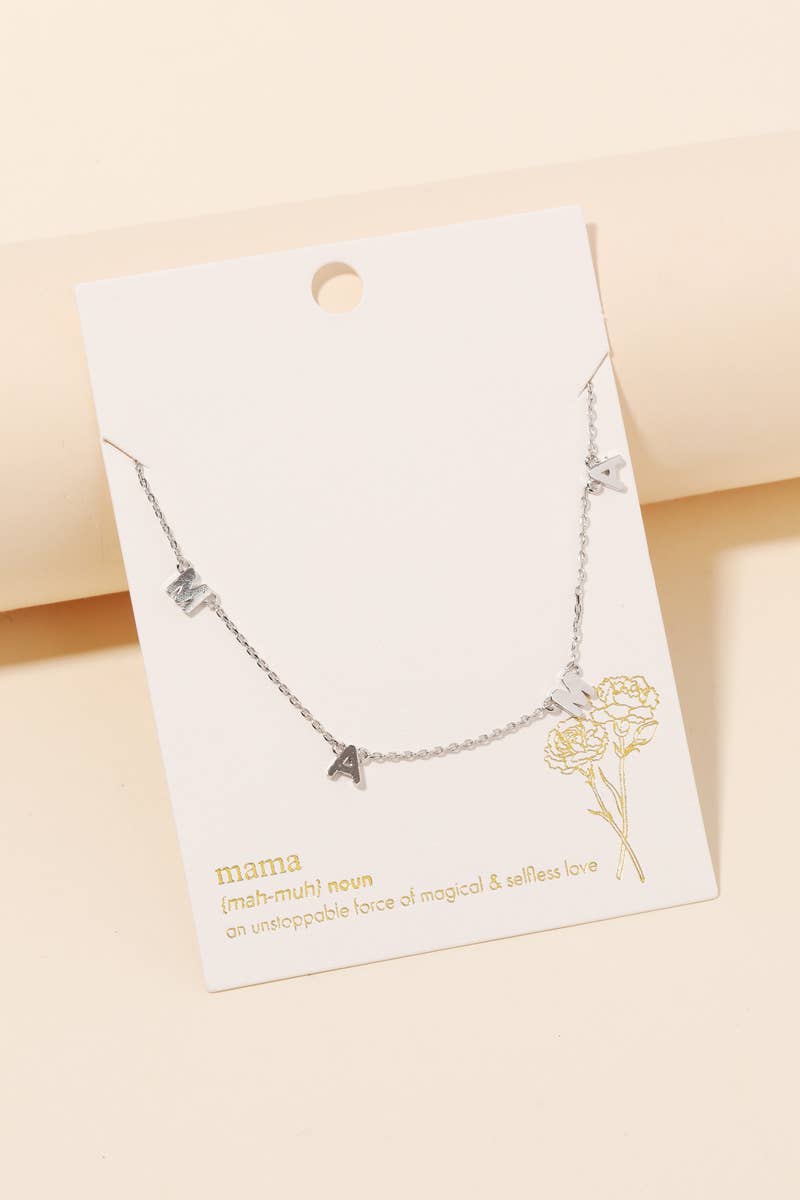 Mama Print Charm Necklace