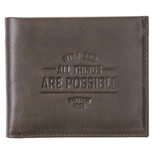 With God All Things are Possible Matt. 19:26 Leather