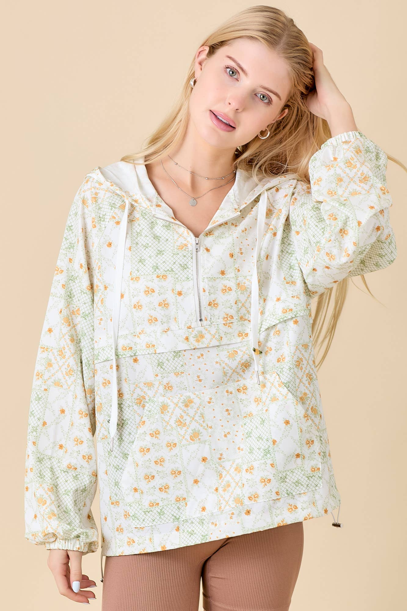 Yellow Floral Windbreaker