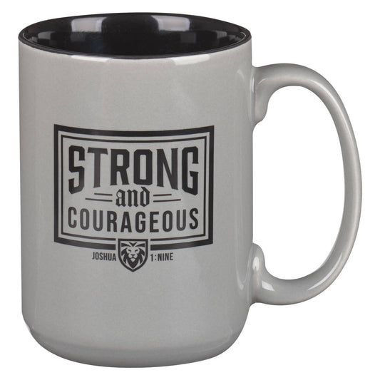 Gray Strong & Courageous Mug