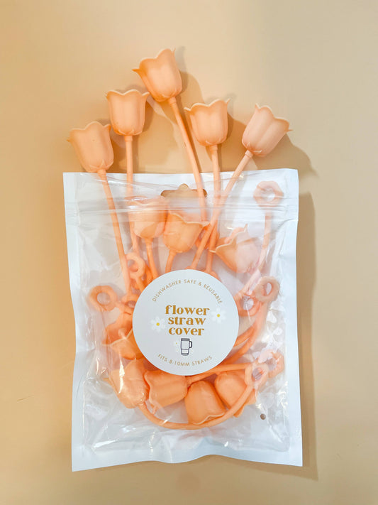 Flower Tumbler Straw Topper Drink Cover