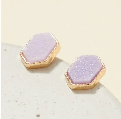 Druzy Stone Stud Earrings
