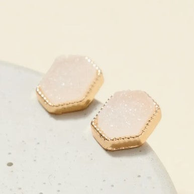 Druzy Stone Stud Earrings