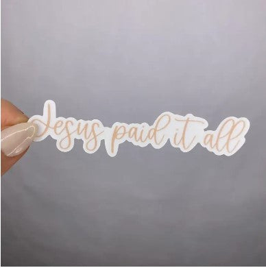Jesus Paid It All Christian Sticker
