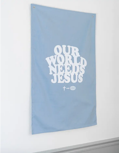 Our World Needs Jesus Tapestry