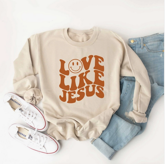 Love Like Jesus Smiley Face Sweatshirt