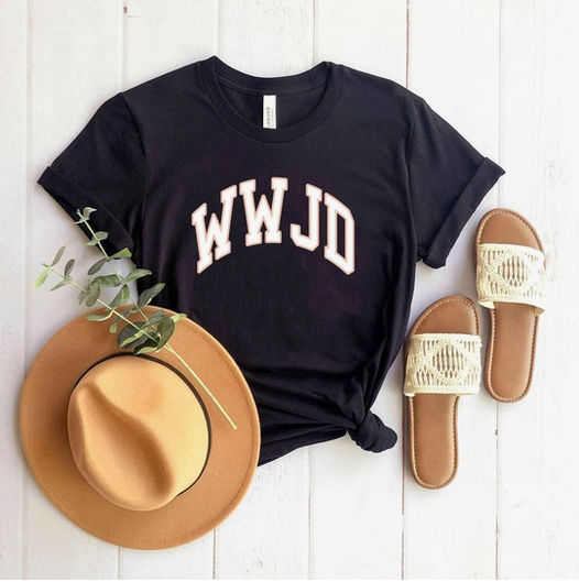 WWJD Varsity Short Sleeve Tee