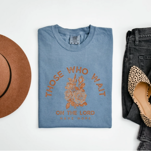 Those Who Wait On The Lord Floral Garment Dyed Tee