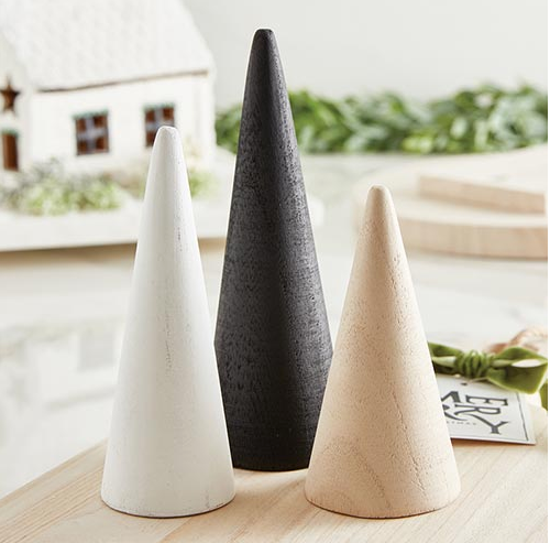 Mini Wood Cone Trees