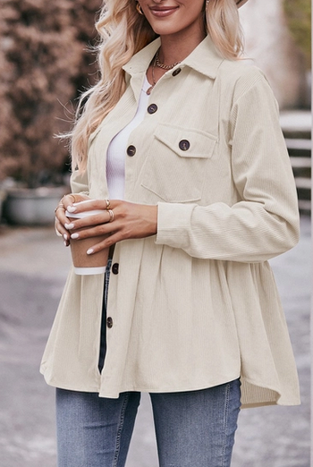 Plain Button Up Corduroy Shirt