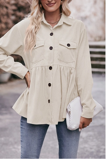 Plain Button Up Corduroy Shirt