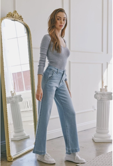 High Rise Wide Leg Trouser Jean