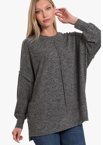 Brushed Melange Hacci Oversized Sweater