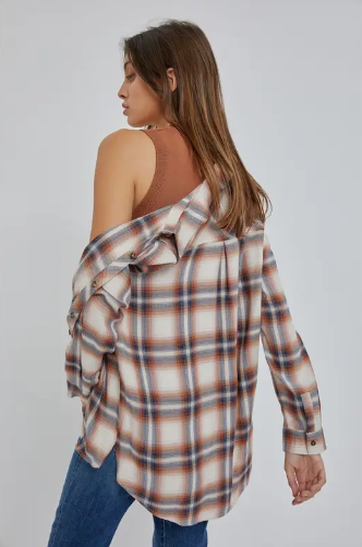 Classic Caramel Plaid Flannel Shirt