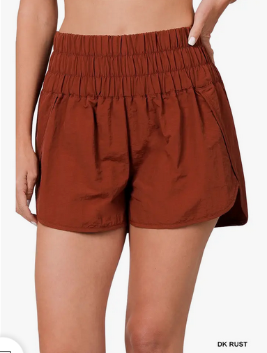 Windbreaker Smocked Waistband Running Shorts
