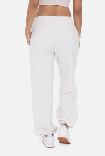 Fleece Wide Leg Pants with Bungee Hem
