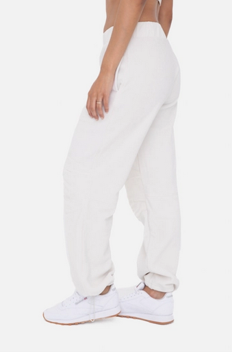 Fleece Wide Leg Pants with Bungee Hem