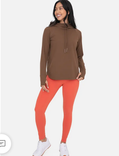 Active Hoodie Top with Thumbholes