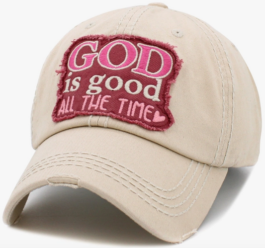 God is Good Washed Vintage Baseball Cap