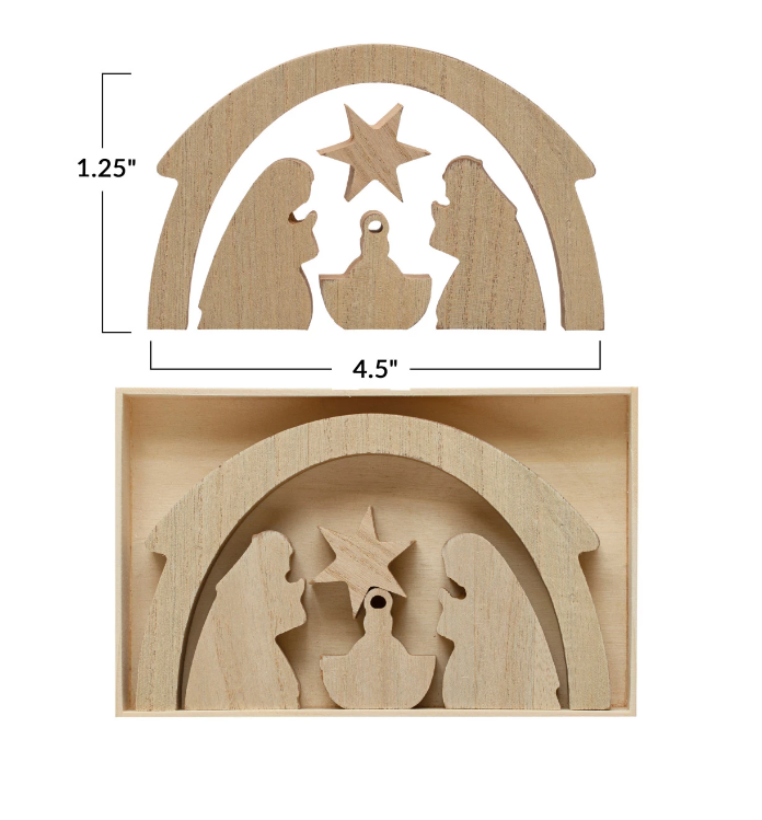 Wood Nativity Set