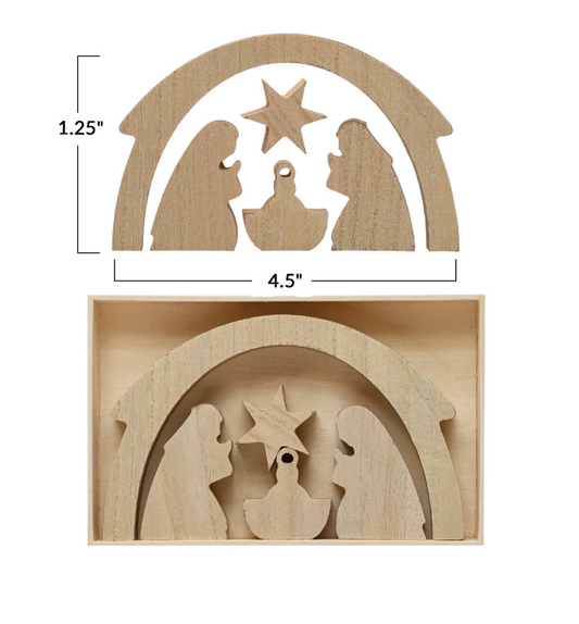 Wood Nativity Set
