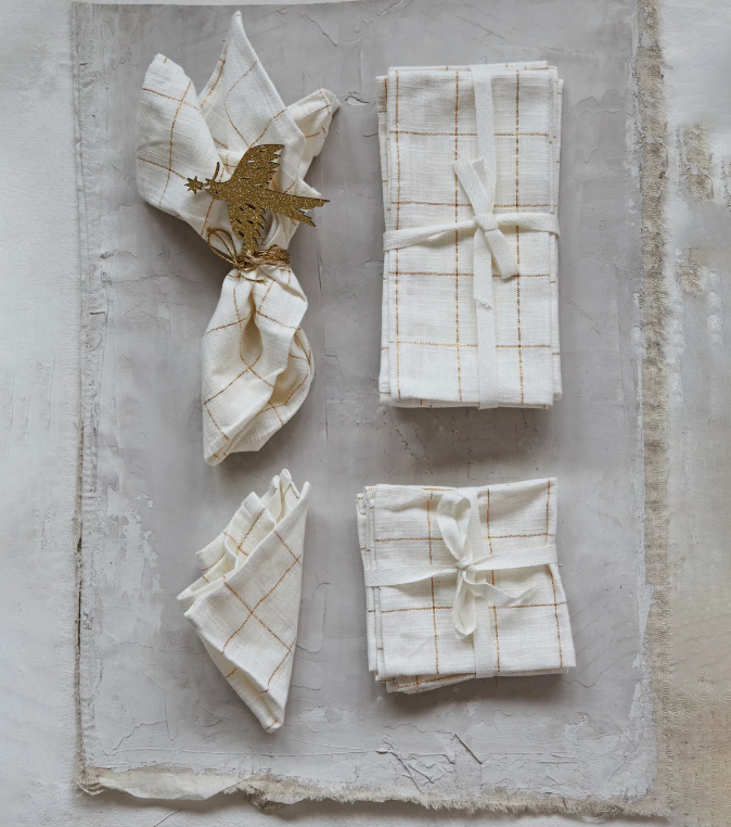 Gold Grid Napkins