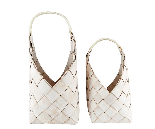 Warm White Fiber Baskets