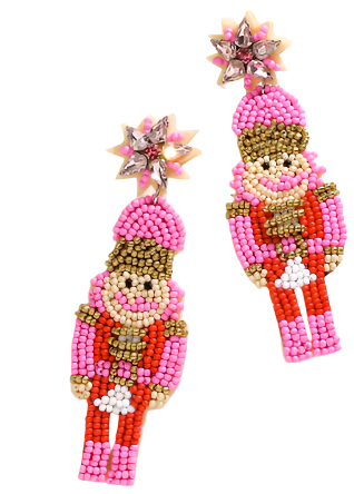 Beaded Christmas Earrings