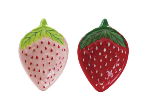 Painted Ceramic Strawberry Dish
