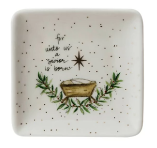 Stoneware Dish With Gold