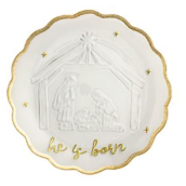 Gold Edge Nativity Platter