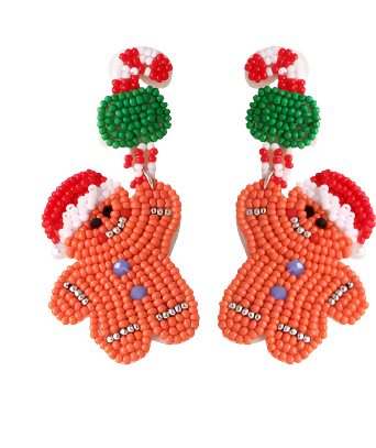 Beaded Christmas Earrings