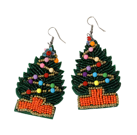 Beaded Christmas Earrings
