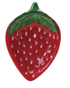 Painted Ceramic Strawberry Dish