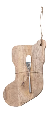 Wood Board & Canape Knife, Set of 2