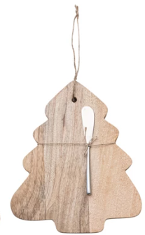 Wood Board & Canape Knife, Set of 2