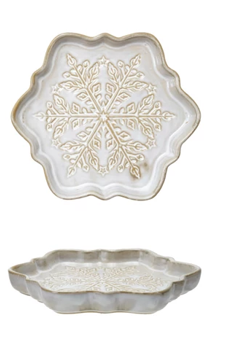 Stoneware Snowflake Plate