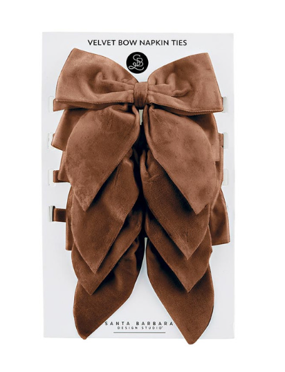 Velvet Bow Napkin Ties - Set of 4