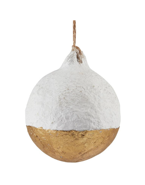 Paper-Mache Gold Dip Ornaments