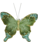 Butterfly Clip-on Ornaments w/ Glitter, Set of 12