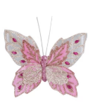 Butterfly Clip-on Ornaments w/ Glitter, Set of 12