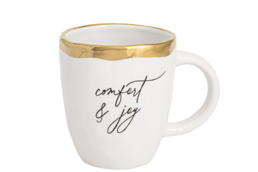 Festive Gold-Rim Mugs