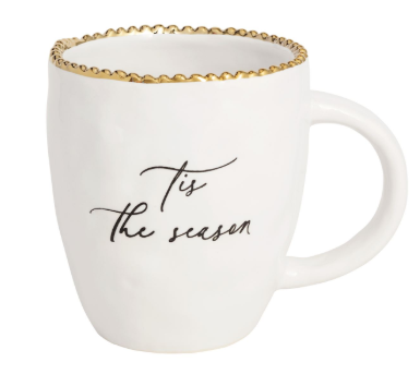 Festive Gold-Rim Mugs