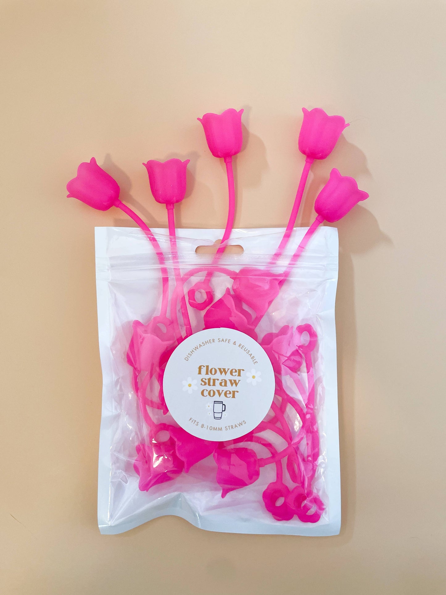 Flower Tumbler Straw Topper Drink Cover