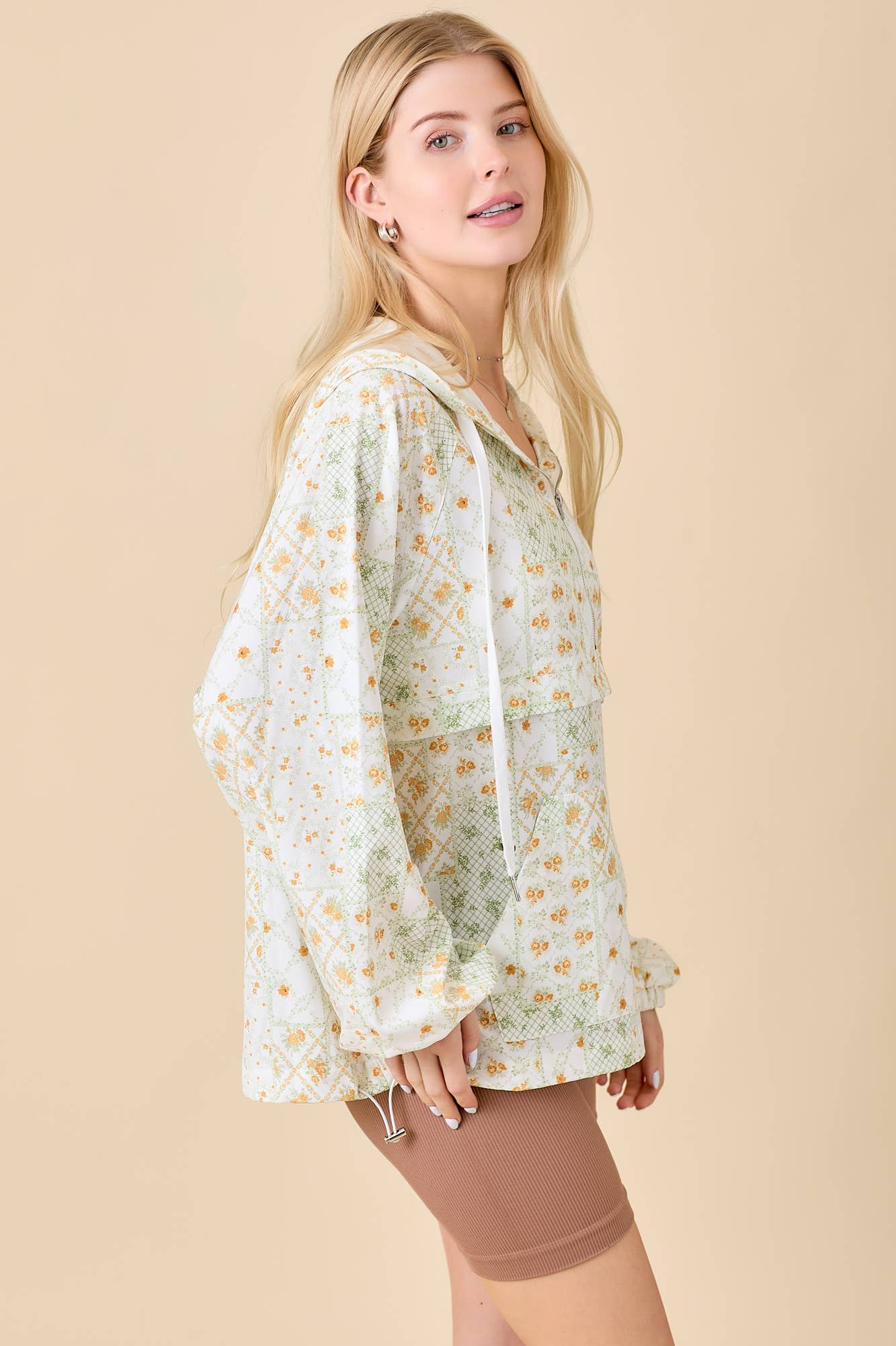 Yellow Floral Windbreaker
